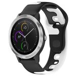 Per cinturino in silicone bicolore Garmin Vivoactive 3 da 20 mm (nero + bianco)