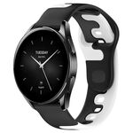 Per Xiaomi Watch S2 46mm 22mm cinturino in silicone bicolore (nero + bianco)