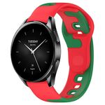 Per Xiaomi Watch S2 46mm 22mm cinturino in silicone bicolore (rosso + verde)