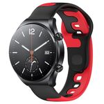 Per Xiaomi MI Watch S1 cinturino in silicone bicolore da 22 mm (nero + rosso)