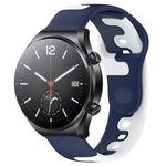 Per Xiaomi MI Watch S1 cinturino in silicone bicolore da 22 mm (blu + bianco)