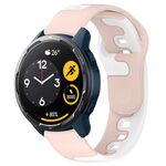 Per Xiaomi Watch S1 Active cinturino in silicone bicolore da 22 mm (rosa + bianco)