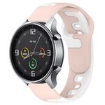 Per Xiaomi MI Watch Color 22mm cinturino in silicone bicolore (rosa + bianco)