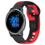 Per cinturino in silicone bicolore Garmin Venu 2 da 22 mm (nero + rosso)