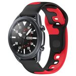 Per Samsung Galaxy Watch3 45mm 22mm cinturino in silicone bicolore (nero + rosso)