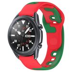 Per Samsung Galaxy Watch3 45mm 22mm cinturino in silicone bicolore (rosso + verde)