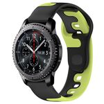 Per cinturino in silicone bicolore Samsung Gear S3 Frontier da 22 mm (nero + verde)