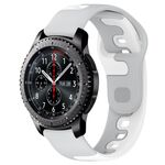 Per cinturino in silicone bicolore Samsung Gear S3 Frontier da 22 mm (grigio + bianco)