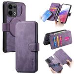 Per OPPO Reno13 CaseNeo Custodia per telefono in pelle retrò antifurto RFID MagSafe (viola)