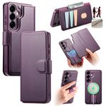 Custodia per Samsung Galaxy S25 5G, custodia Neo Finger Grip Strap MagSafe in pelle (viola)