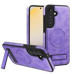 Per Samsung Galaxy S24 5G Custodia multifunzione MagSafe PU per telefono (viola chiaro)