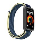 Per Huawei Band 10/9/8 Cinturino per orologio con gancio e passante in nylon con connettore metallico (blu ghiaccio)
