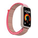 Per Huawei Band 10/9/8 Cinturino per orologio con gancio e passante in nylon con connettore metallico (colore neon)