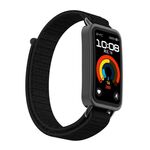 Per Huawei Band 10/9/8 Cinturino per orologio con gancio e passante in nylon con connettore metallico (nero)