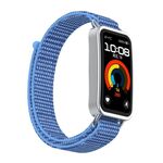 Per Huawei Band 10/9/8 Cinturino per orologio con gancio e passante in nylon con connettore metallico (blu mantello)