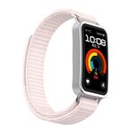Per Huawei Band 10/9/8 Cinturino per orologio con gancio e passante in nylon con connettore metallico (rosa perla)