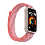 Per Huawei Band 10/9/8 Cinturino per orologio con gancio e passante in nylon con connettore metallico (rosa fresco)