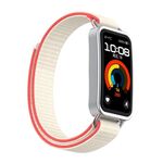 Per Huawei Band 10/9/8 Cinturino per orologio con gancio e passante in nylon con connettore metallico (bianco latte)