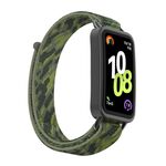 Per Huawei Band 10/9/8 Cinturino per orologio con gancio e passante in nylon con connettore metallico (verde mimetico)