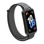 Per Huawei Band 10/9/8 Connettore in plastica con gancio e passante in nylon Cinturino per orologio (grigio)