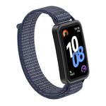 Per Huawei Band 10/9/8 Cinturino per orologio con gancio e passante in nylon con connettore in plastica (blu notte)