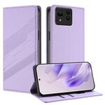 Per Asus Zenfone 11 Ultra Custodia per telefono in pelle retrò multifunzionale con stampa in rilievo (viola chiaro)