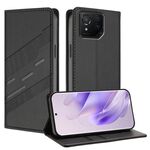 Per Asus ROG Phone 8 Pro Custodia per telefono in pelle retrò con portafoglio multifunzionale in rilievo (nero)