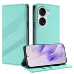 Per Asus Zenfone 10 Custodia per telefono in pelle retrò multifunzionale in rilievo (verde menta)