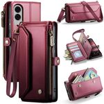 Per Samsung Galaxy S25 Edge 5G CaseMe C36 Porta carte con cerniera Portafoglio RFID Antifurto Custodia in pelle per telefono (rosso)