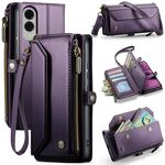 Per Samsung Galaxy S25 Edge 5G CaseMe C36 Porta carte con cerniera Portafoglio RFID Antifurto Custodia in pelle per telefono (viola)