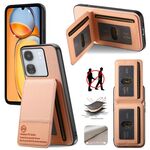 Per Redmi 13C Twill Tessuto Pelle Verticale Flip RFID Card Bag Custodia per Telefono (Rosa)