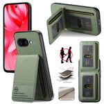 Per Google Pixel 9a Twill Tessuto Pelle Verticale Flip RFID Card Bag Custodia per Telefono (Verde)