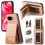Per Google Pixel 9a Twill Tessuto Pelle Verticale Flip RFID Card Bag Custodia per Telefono (Rosa)