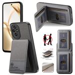 Per Honor 300 Twill Tessuto Pelle Verticale Flip RFID Card Bag Custodia per Telefono (Grigio)