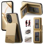 Per Honor 300 Pro Twill Tessuto Pelle Verticale Flip RFID Card Bag Custodia per Telefono (Cachi)