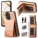 Per Honor 300 Ultra Twill Tessuto Pelle Verticale Flip RFID Card Bag Custodia per Telefono (Rosa)