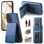 Per Honor 300 Ultra Twill Tessuto Pelle Verticale Flip RFID Card Bag Custodia per Telefono (Blu)