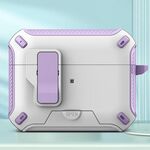 Per AirPods Pro auricolari Bluetooth wireless MagSafe Holder Custodia protettiva (bianco viola)