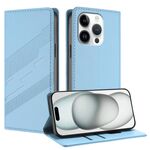 Per iPhone 16 Pro Custodia per telefono in pelle retrò con portafoglio multifunzionale in rilievo (azzurro chiaro)
