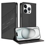 Per iPhone 14 Pro Custodia per telefono in pelle retrò con portafoglio multifunzionale in rilievo (nero)