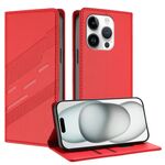 Per iPhone 14 Pro Custodia per telefono in pelle retrò con portafoglio multifunzionale in rilievo (rosso)