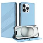Per iPhone 13 Pro Custodia per telefono in pelle retrò con portafoglio multifunzionale in rilievo (azzurro chiaro)