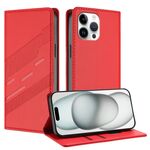 Per iPhone 13 Pro Max Custodia per telefono in pelle retrò con portafoglio multifunzionale in rilievo (rosso)