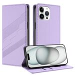 Per iPhone 13 Pro Max Custodia per telefono in pelle retrò con portafoglio multifunzionale in rilievo (viola chiaro)