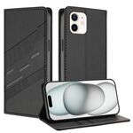 Per iPhone 12 / 12 Pro Custodia per telefono in pelle retrò con portafoglio multifunzionale in rilievo (nero)