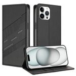 Per iPhone 12 Pro Max Custodia per telefono in pelle retrò con portafoglio multifunzionale in rilievo (nero)