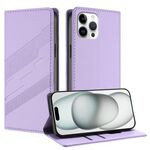 Per iPhone 12 Pro Max Custodia per telefono in pelle retrò con portafoglio multifunzionale in rilievo (viola chiaro)