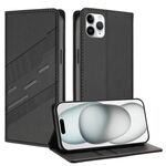 Per iPhone 11 Pro Max Custodia per telefono in pelle retrò con portafoglio multifunzionale in rilievo (nero)