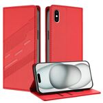 Per iPhone XS Max Custodia per telefono in pelle retrò con portafoglio multifunzionale in rilievo (rosso)