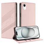 Per iPhone XR Custodia per telefono in pelle retrò con portafoglio multifunzionale in rilievo (rosa)